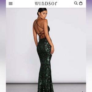 Taisia Formal Sequin Scroll Dress